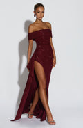 Damen Off Shoulder Maxikleid Mit Bodycon Passform | Figurbetont