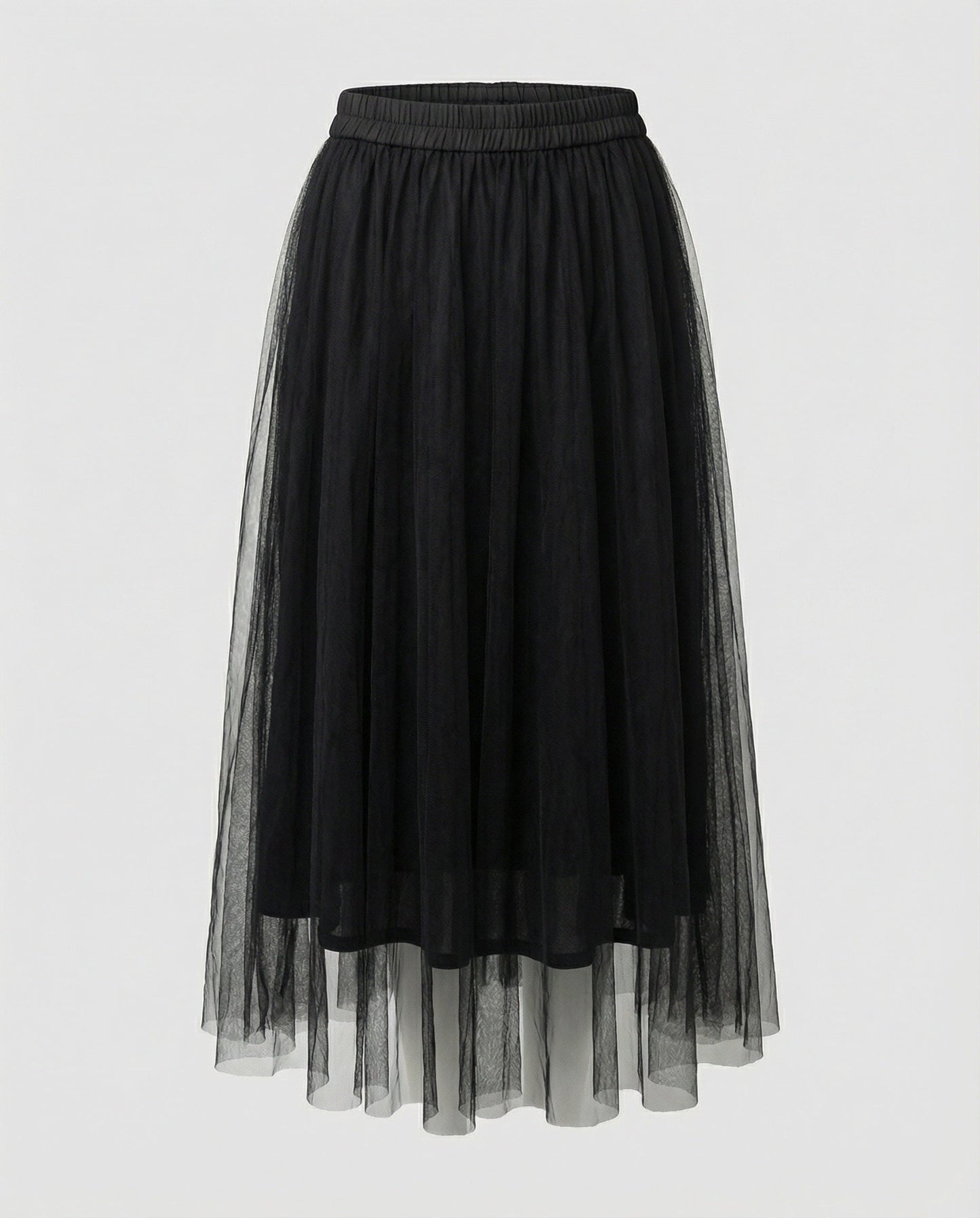 Damen Langarm Enganliegendes Midi Kleid | Transparenter Rock
