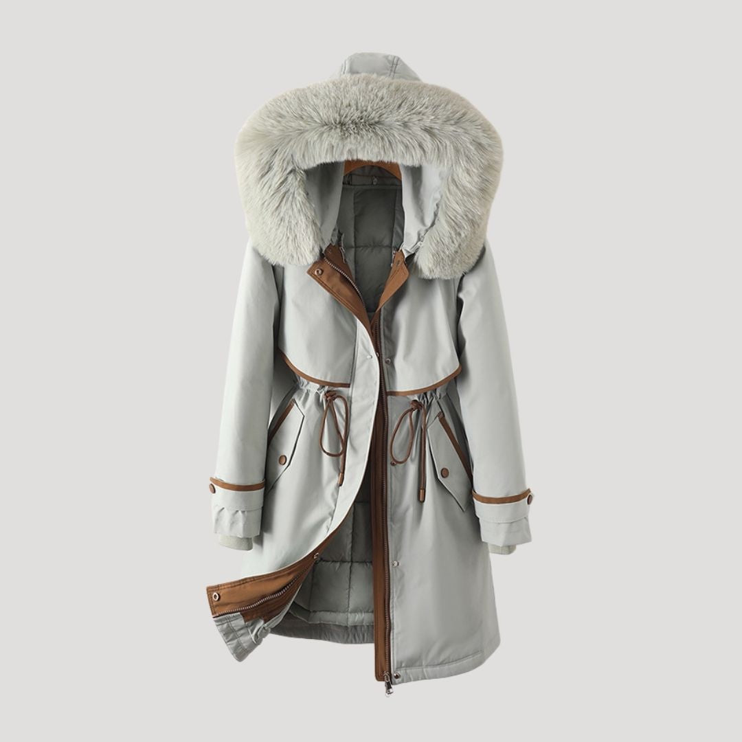 langer, wasserdichter Winterparka für Damen aus Kunstpelz 1