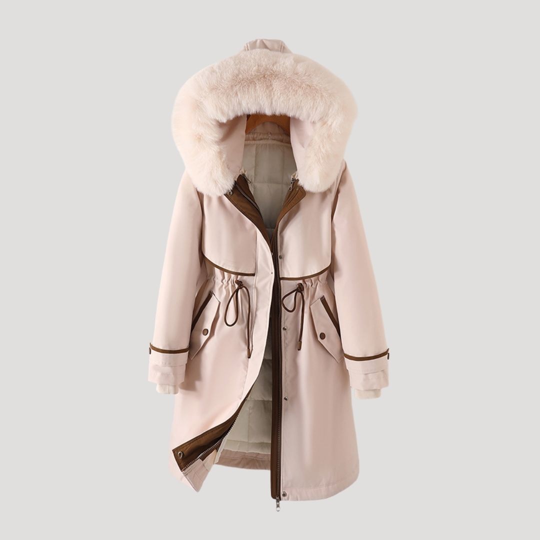 langer, wasserdichter Winterparka für Damen aus Kunstpelz 4