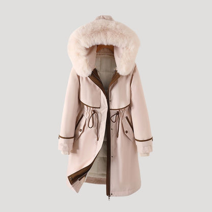 langer, wasserdichter Winterparka für Damen aus Kunstpelz 4