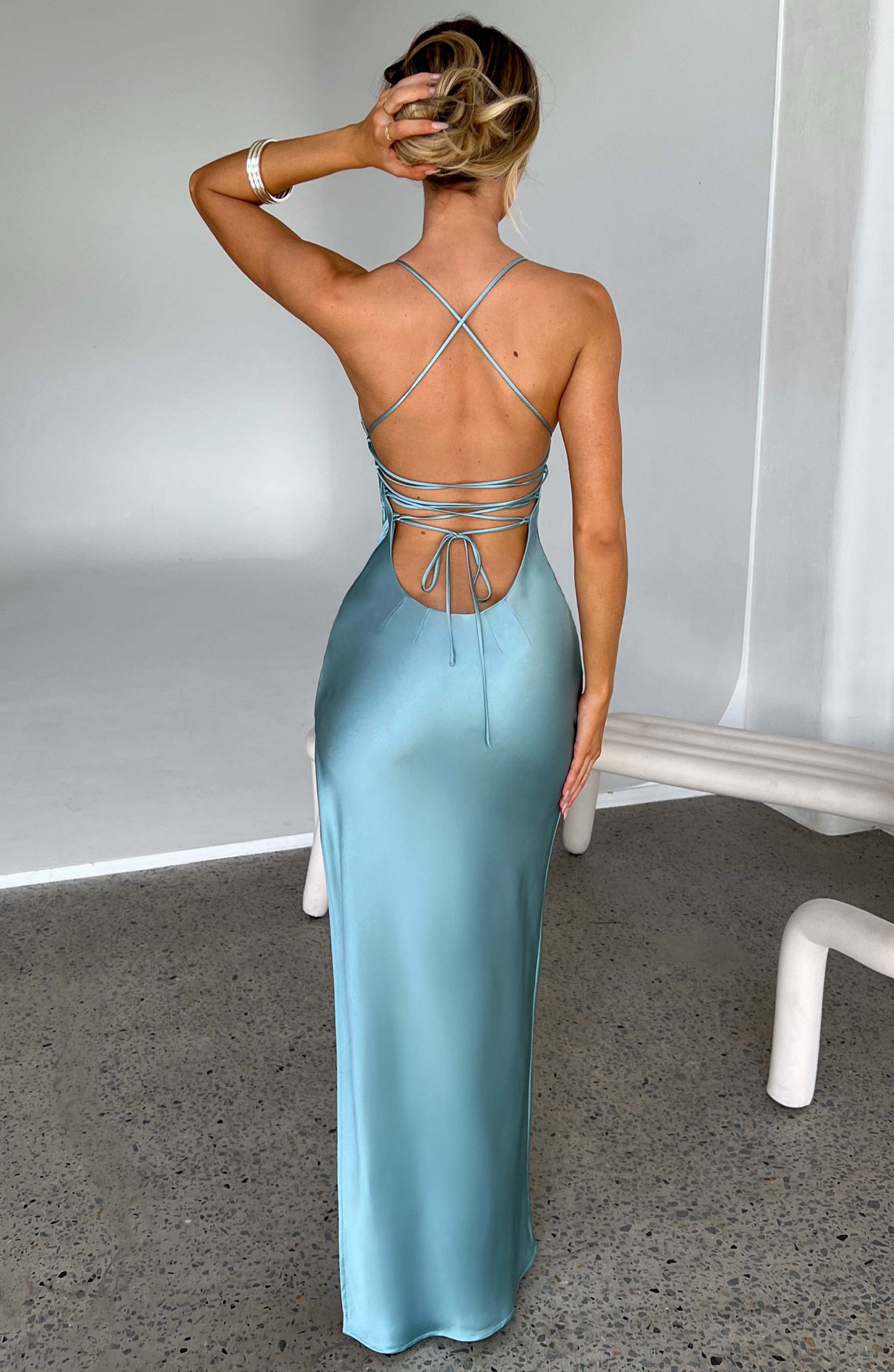 Damen Ärmelloses Maxikleid Mit Spaghettiträgern Bodycon Passform | Figurbetont