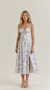 Robe midi pour femmes | Coupe ajustée évasée | Motif floral | Look estival pour occasions