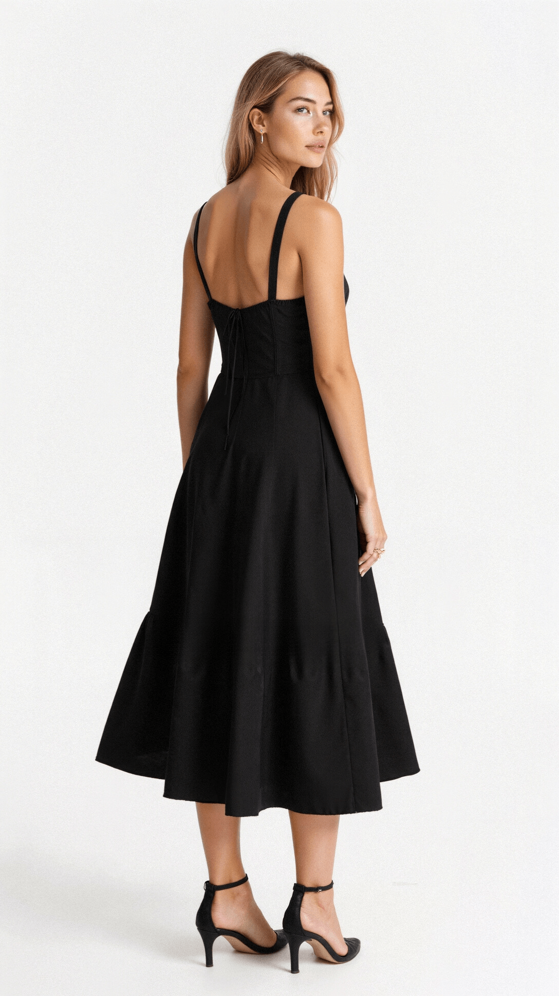 Damen Midikleid | Florales Design und Spaghettiträger | Eleganter Sommer-Look