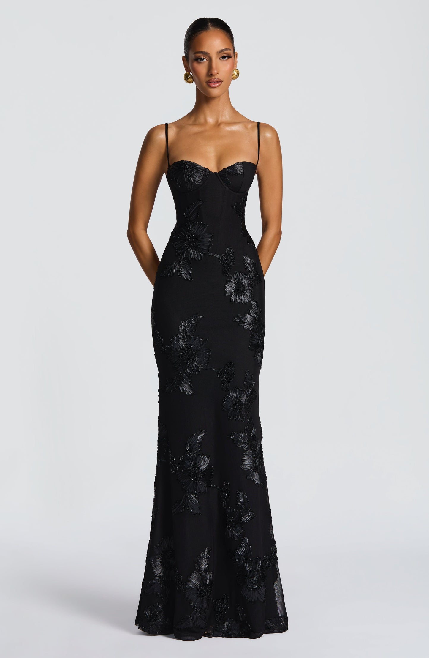 Damen Ärmelloses Maxikleid Mit Herzförmigem Ausschnitt Bodycon Passform | Figurbetont