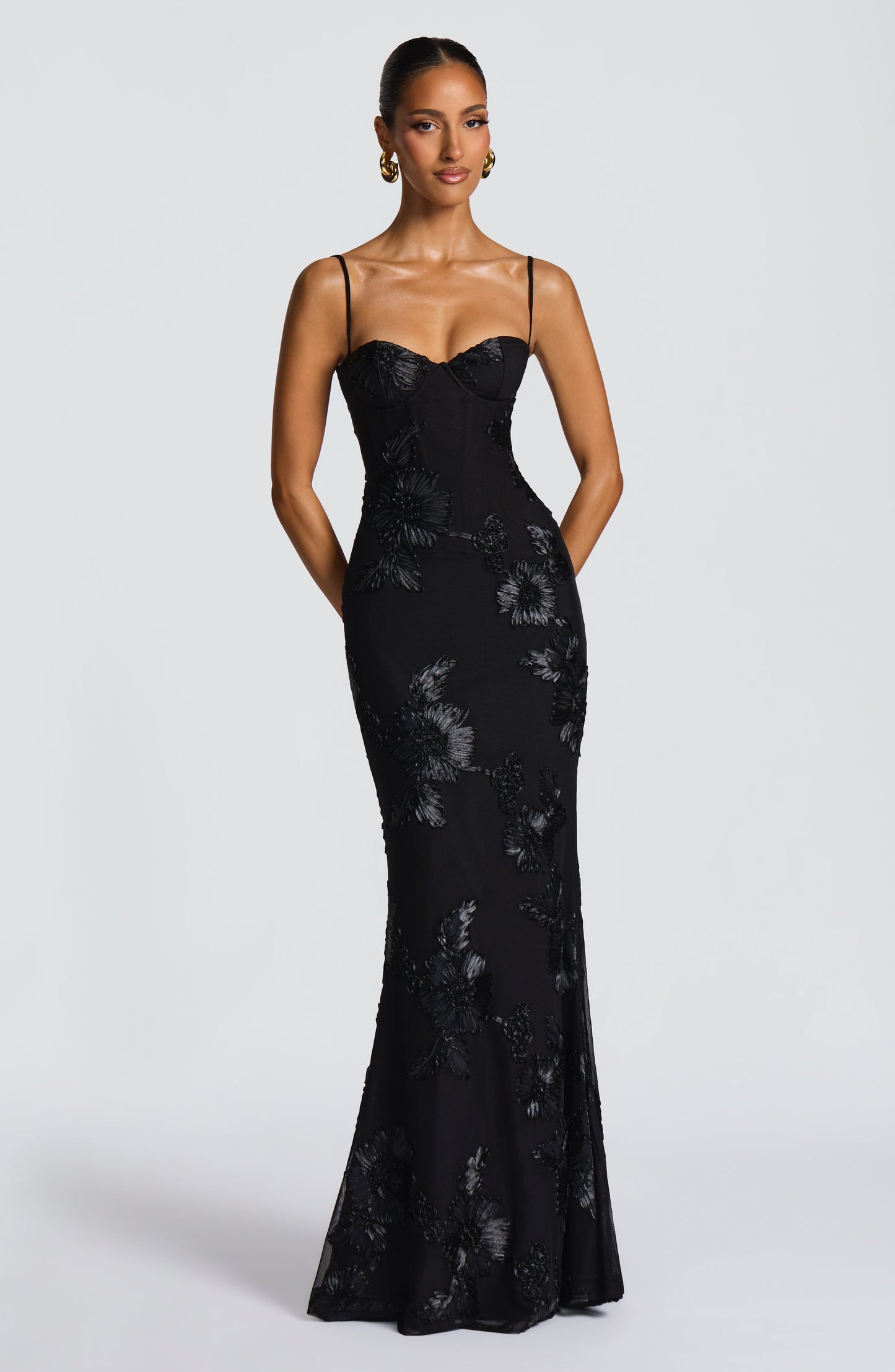 Damen Ärmelloses Maxikleid Mit Herzförmigem Ausschnitt Bodycon Passform | Figurbetont
