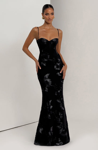 Damen Ärmelloses Maxikleid Mit Herzförmigem Ausschnitt Bodycon Passform | Figurbetont