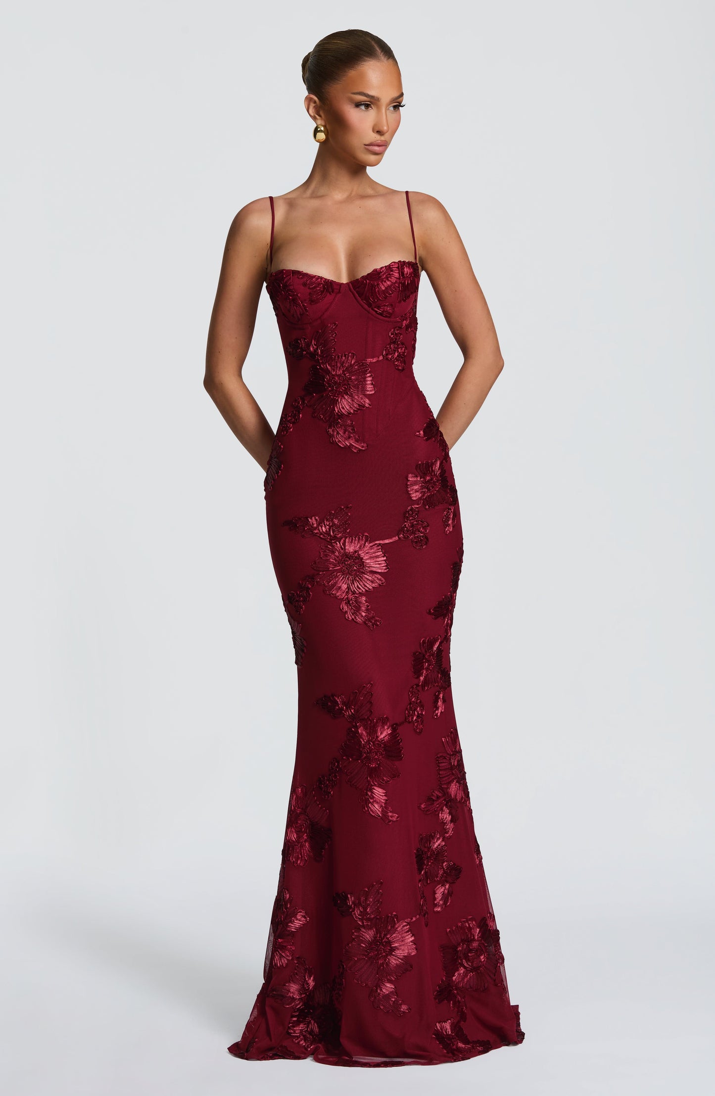 Damen Ärmelloses Maxikleid Mit Herzförmigem Ausschnitt Bodycon Passform | Figurbetont