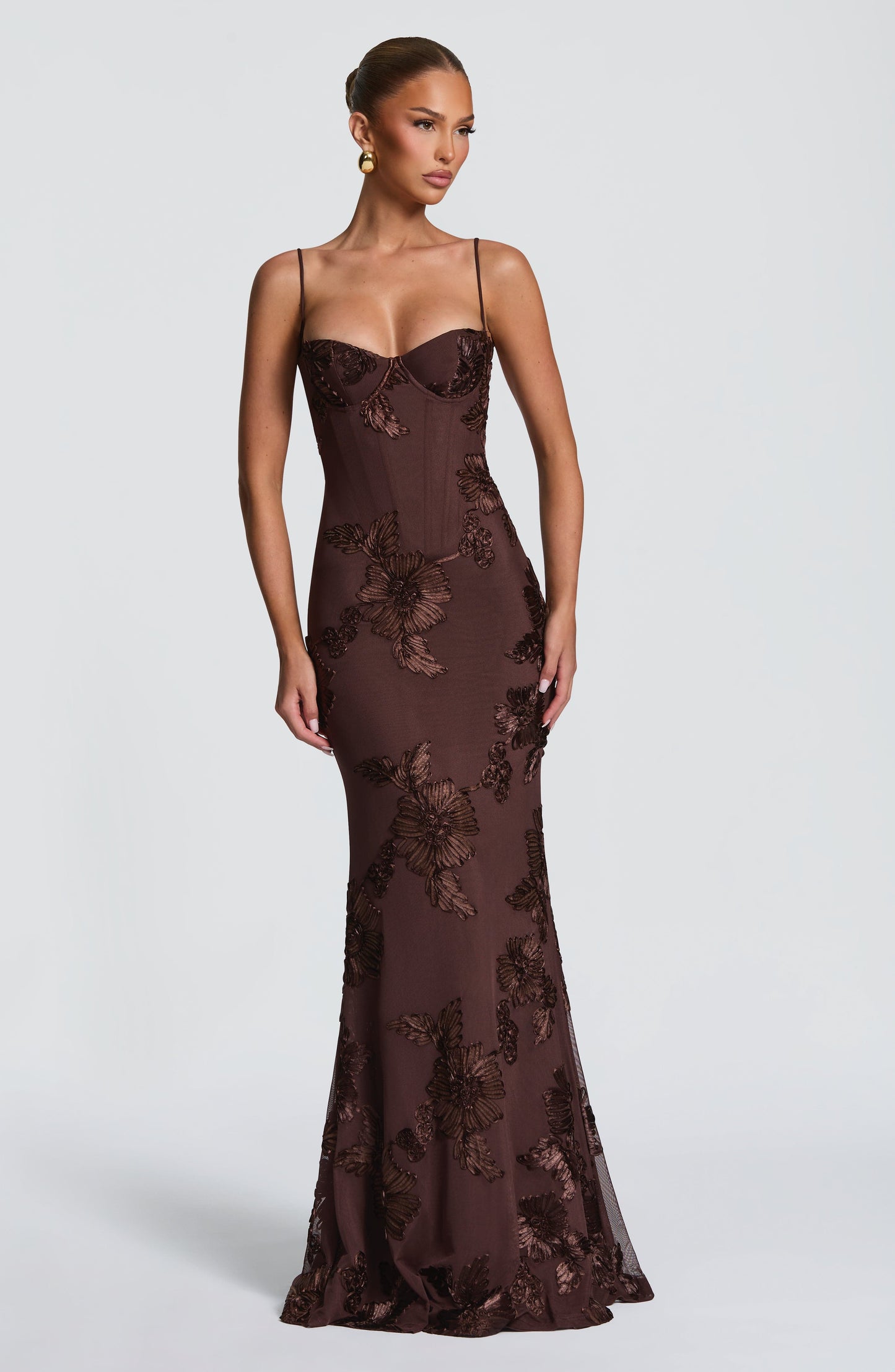 Damen Ärmelloses Maxikleid Mit Herzförmigem Ausschnitt Bodycon Passform | Figurbetont