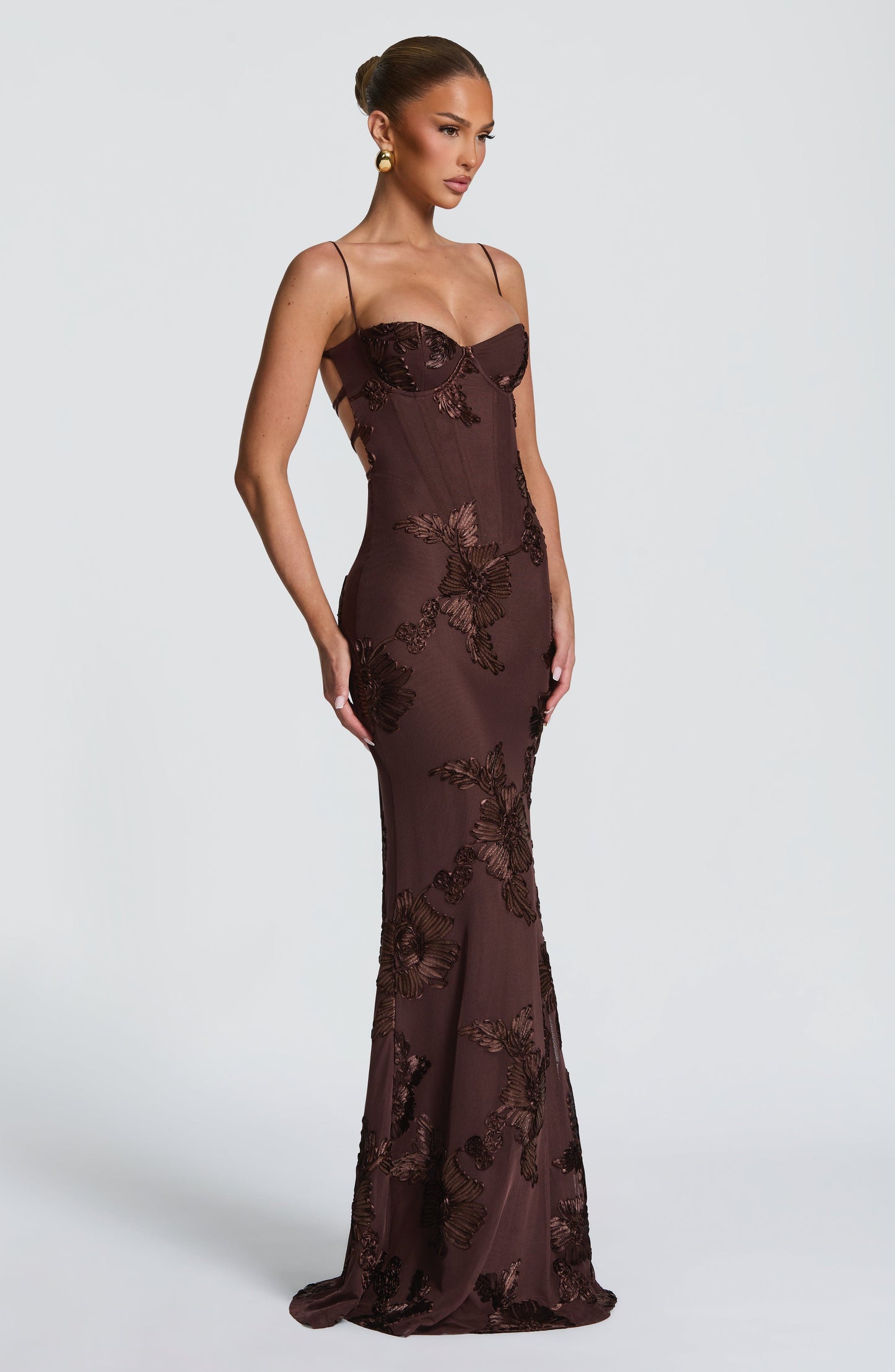 Damen Ärmelloses Maxikleid Mit Herzförmigem Ausschnitt Bodycon Passform | Figurbetont