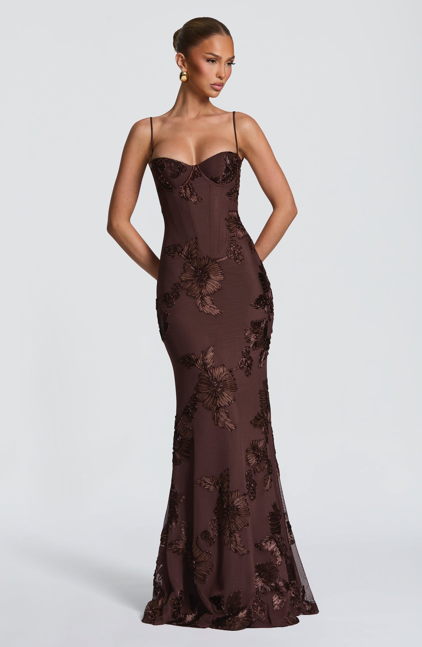 Damen Ärmelloses Maxikleid Mit Herzförmigem Ausschnitt Bodycon Passform | Figurbetont