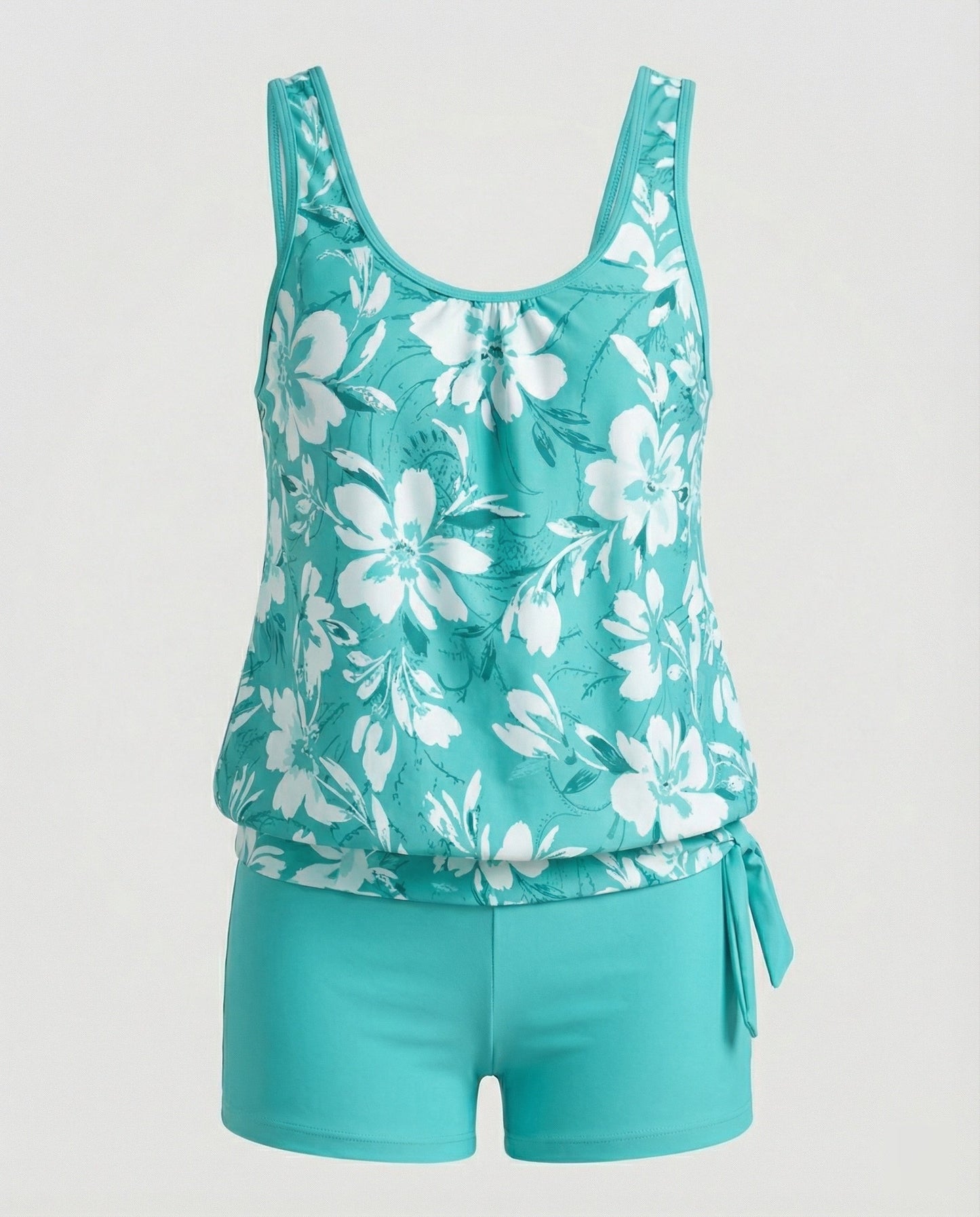 Set tankini smanicato da donna con motivo floreale | Due pezzi