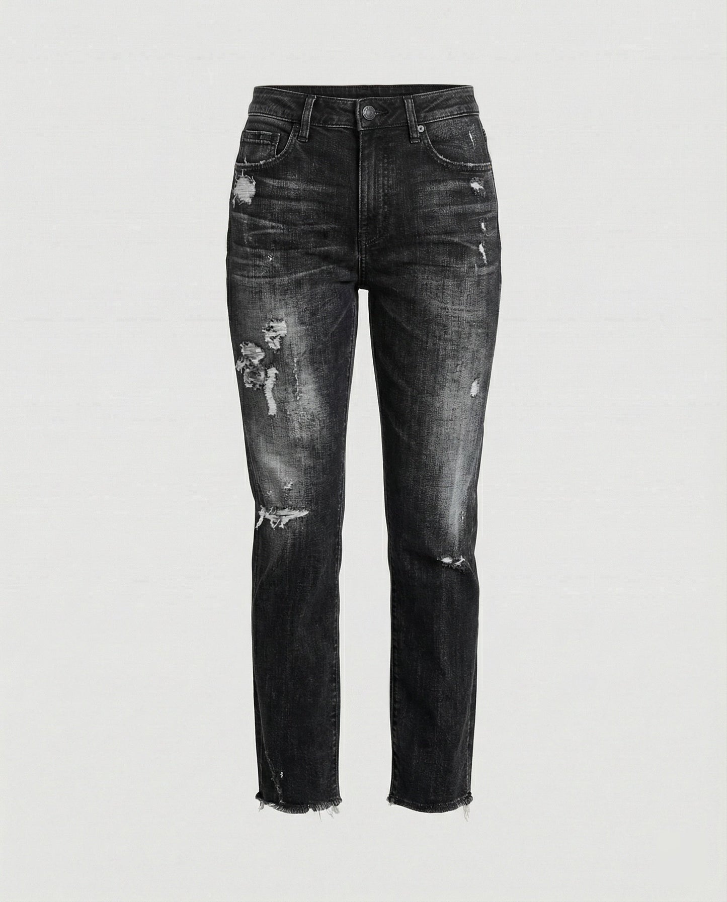 Damen Schmale Passform Hose mit Niedriger Taille | Leicht Ausgestellt