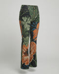 Damen Schmale Passform Hose mit Hoher Taille | Blumenprint