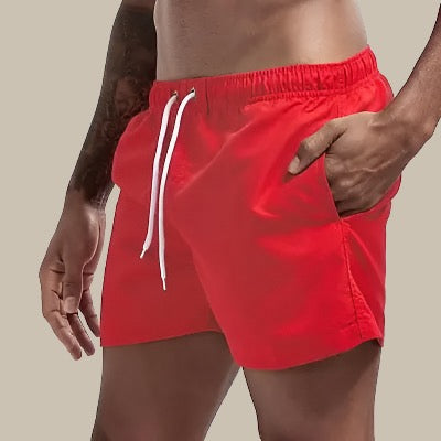 Herren Shorts Kordelzug Bund Seitentaschen Über Knie Freizeit Stil Shorts | Einfarbig