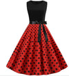 Damen Ärmelloses Fit-and-Flare Kleid | Gepunkteter Rock