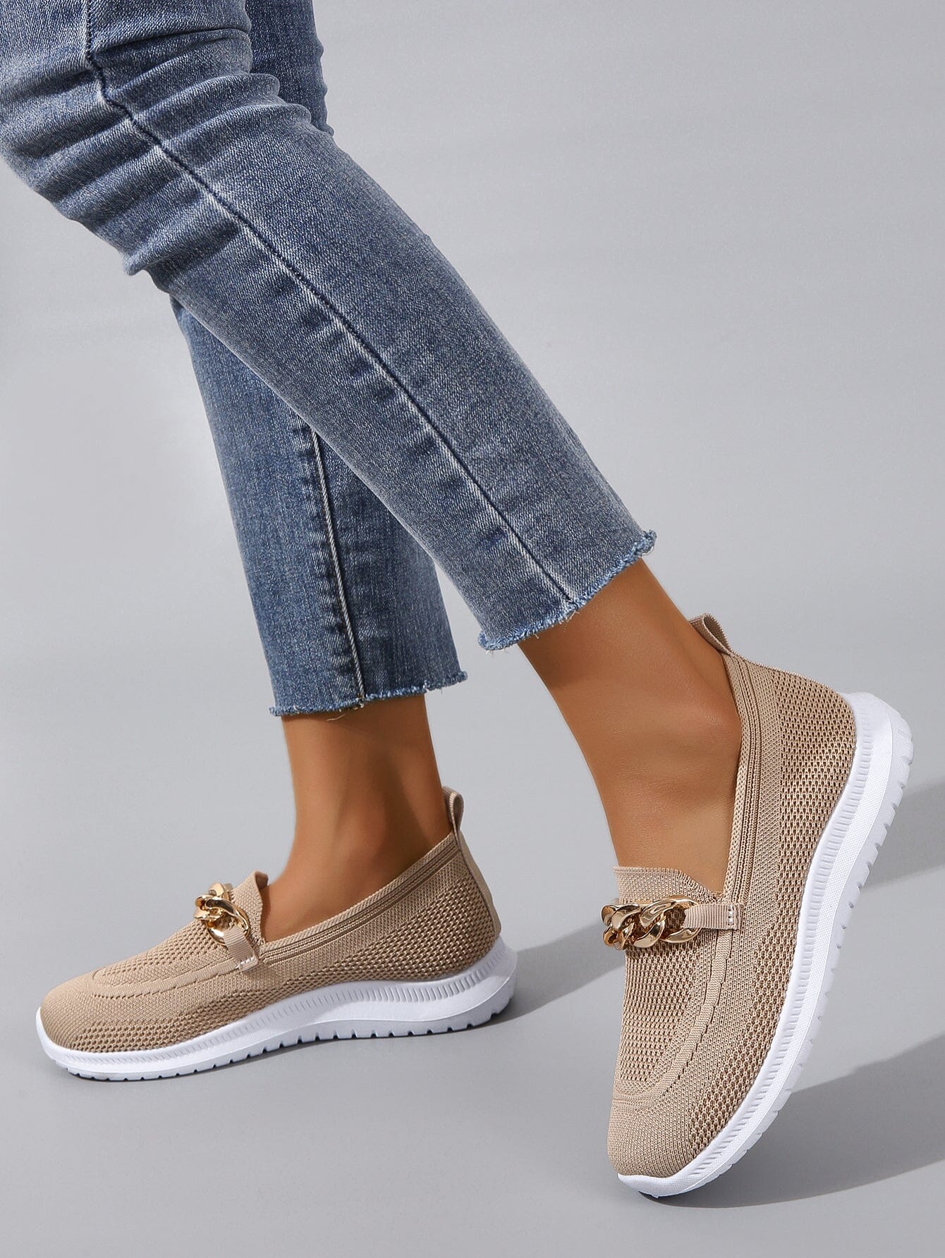Damen Strick Loafer zum Hineinschlüpfen | Freizeit
