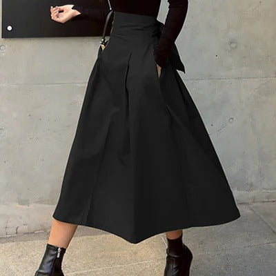Damen Hohe Taille A-Linien Midi Rock | Strukturierte Form