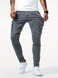 Herren Schlank Passform Cargo Jeans | Zahlreichen Taschen