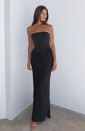 Damen Trägerloses Maxikleid Mit Raffdetails | Raffungen