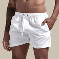 Herren Shorts Kordelzug Bund Seitentaschen Über Knie Freizeit Stil Shorts | Einfarbig