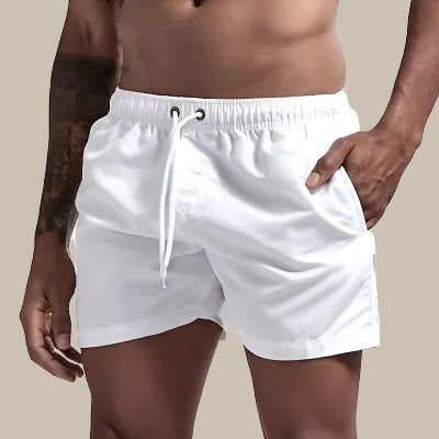 Herren Shorts Kordelzug Bund Seitentaschen Über Knie Freizeit Stil Shorts | Einfarbig