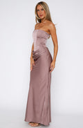 Damen Trägerloses Maxikleid Mit Raffdetails | Raffungen